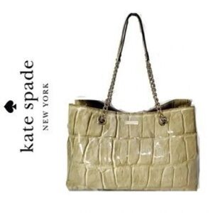 ♠️ Vintage Kate Spade Knightsbridge Maryanne Croc Patent Leather tote | Green